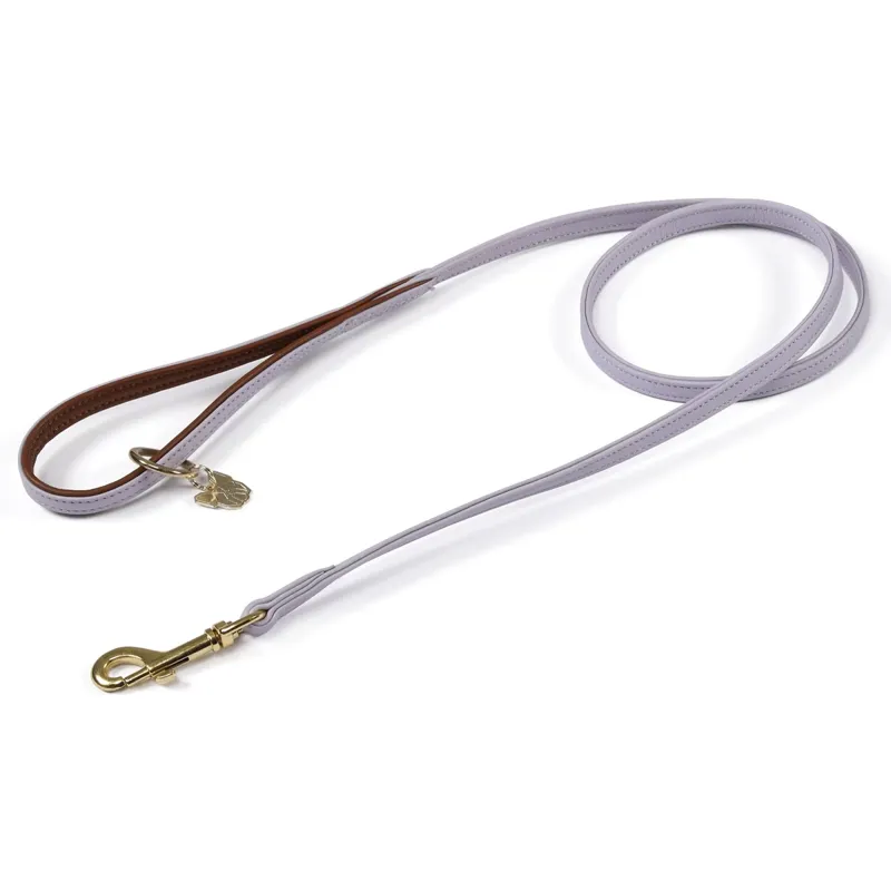 Shires Digby And Fox Padded Leather Dog Lead - Lilac