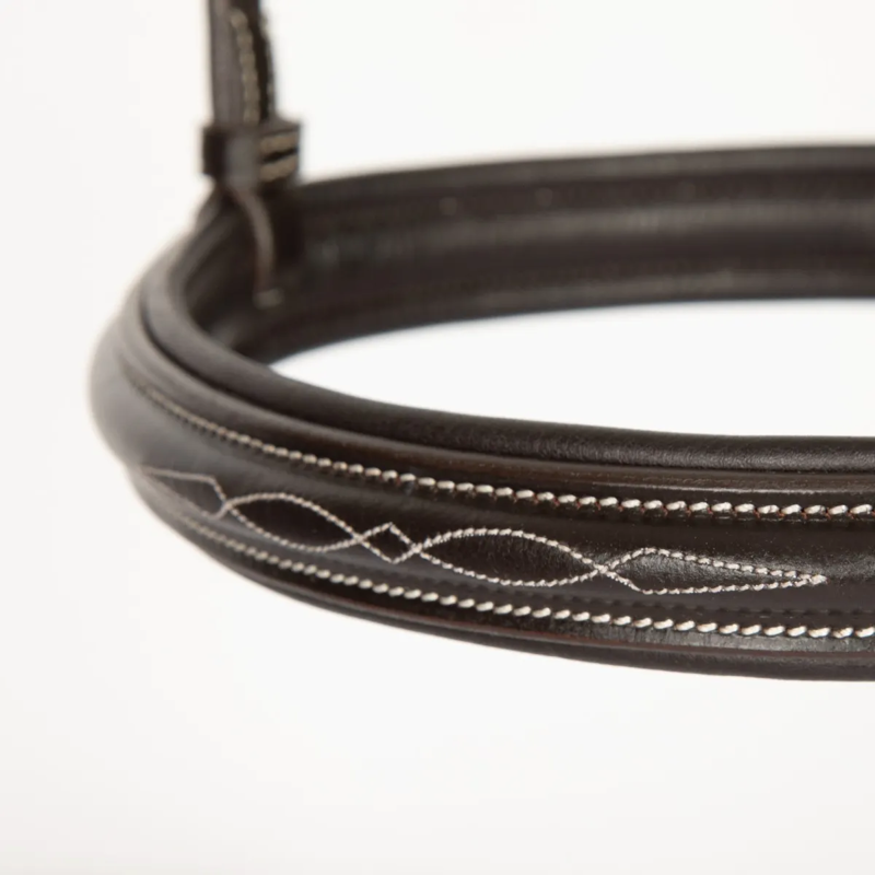 Shires Avignon Padded Raised Cavesson Noseband - Havana-1