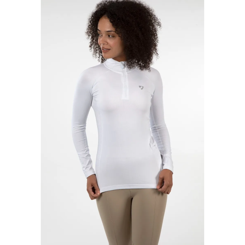 Aubrion Newbury Long Sleeve Base Layer - White-2