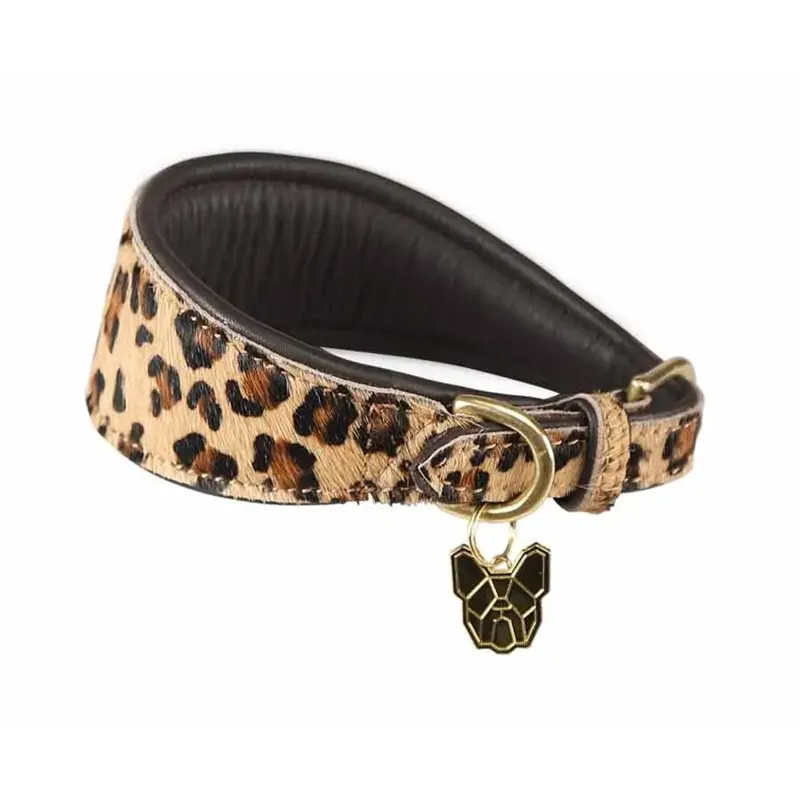 Digby And Fox Cow Hair Greyhound Collar - Leopard
