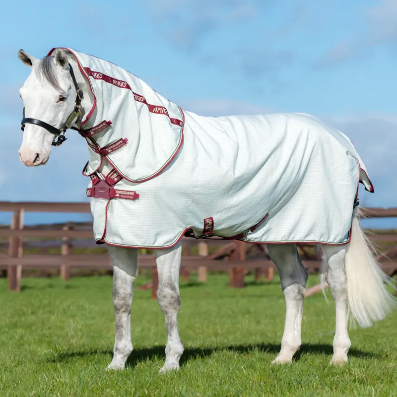 Horseware Amigo Aussie All Rounder with Disc Closure - Forest Green/Cream/Burgundy 