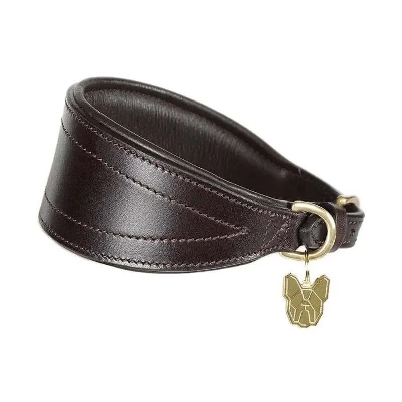 Shires Digby And Fox Padded Greyhound Collar - Brown