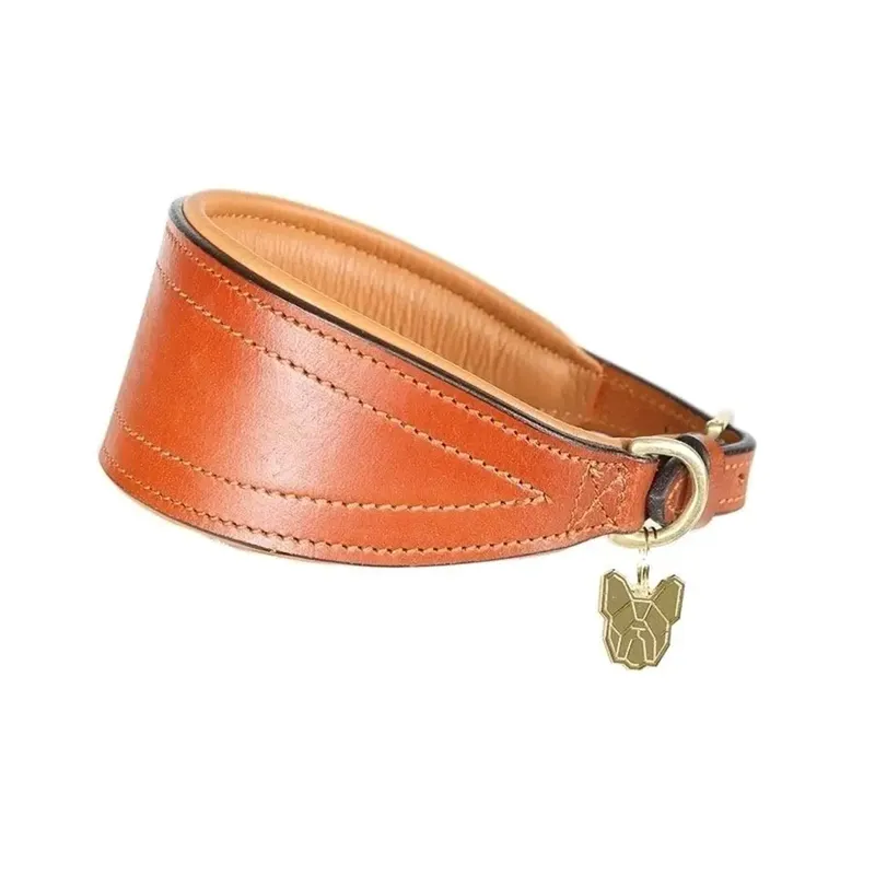Shires Digby And Fox Padded Greyhound Collar - Tan