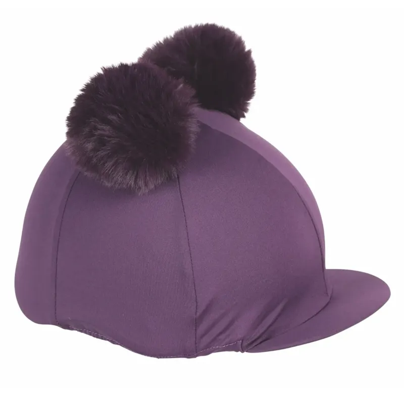 Shires Double Pom Pom Hat Cover - Plum