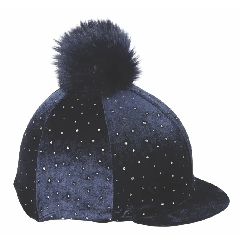 Shires Velvet Sparkle Hat Cover - Navy