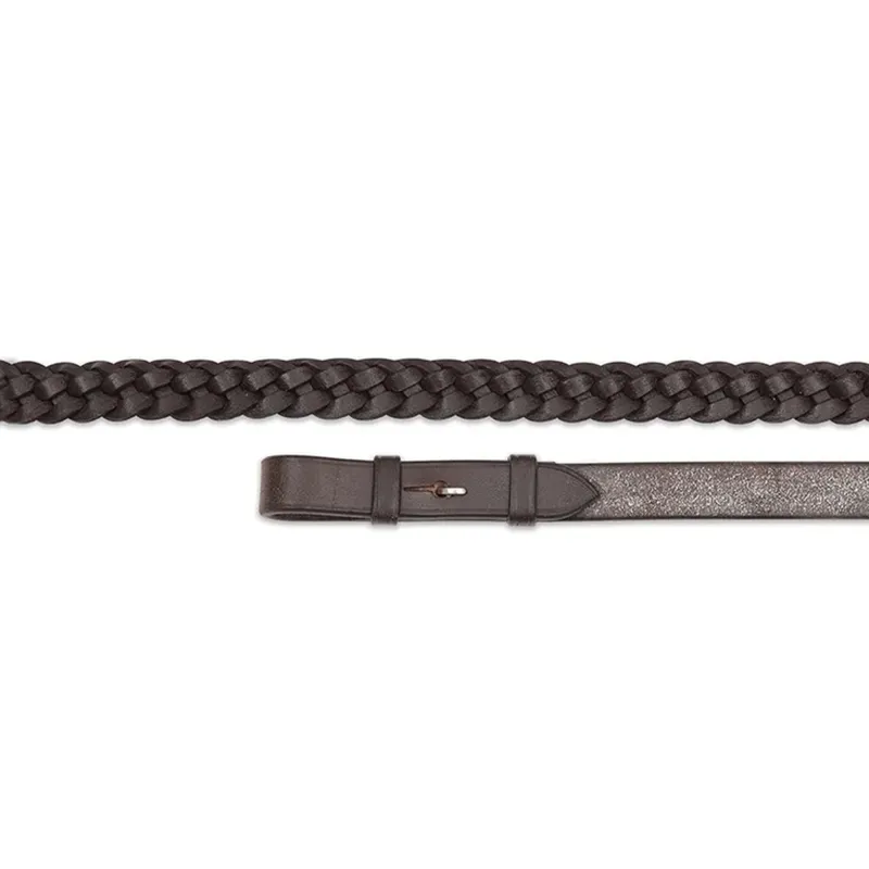 Shires Velociti GARA Plaited Leather Reins - Black