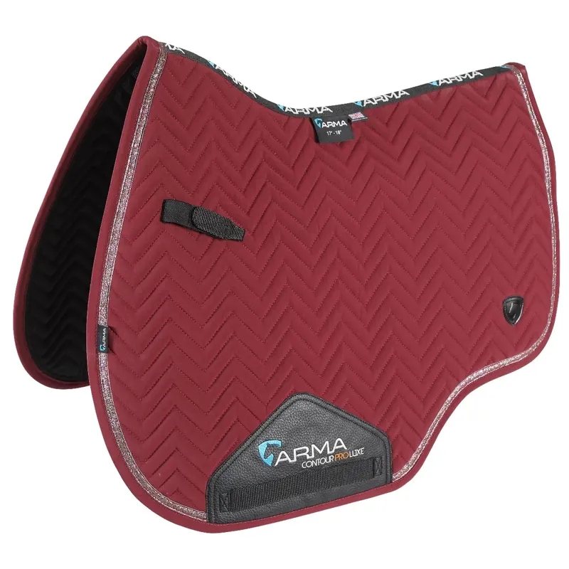 Shires ARMA Glitter Trim Saddlecloth - Maroon