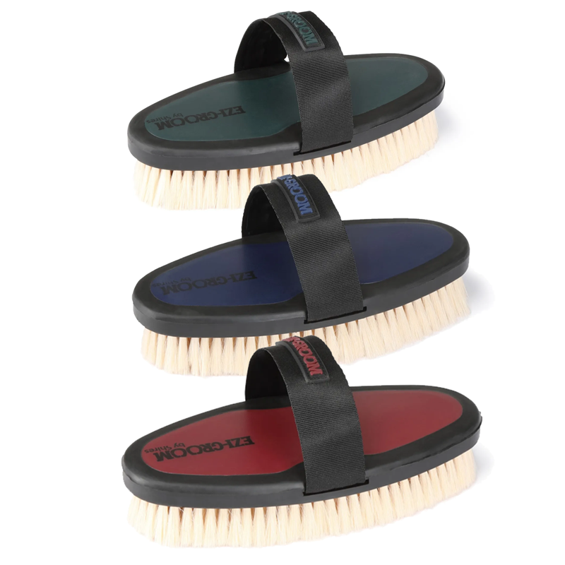 Shires EZI-GROOM Grip Body Brush with Goat Hair-1