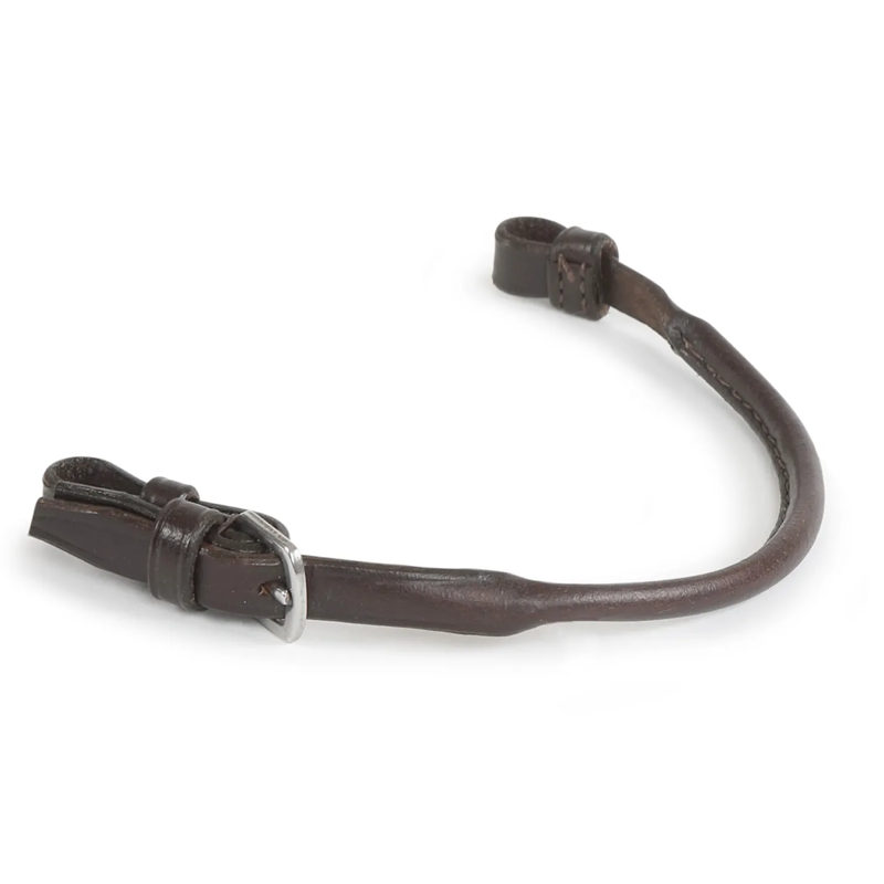 Shires Velociti GARA Rolled Leather Lip Strap - Havana-1