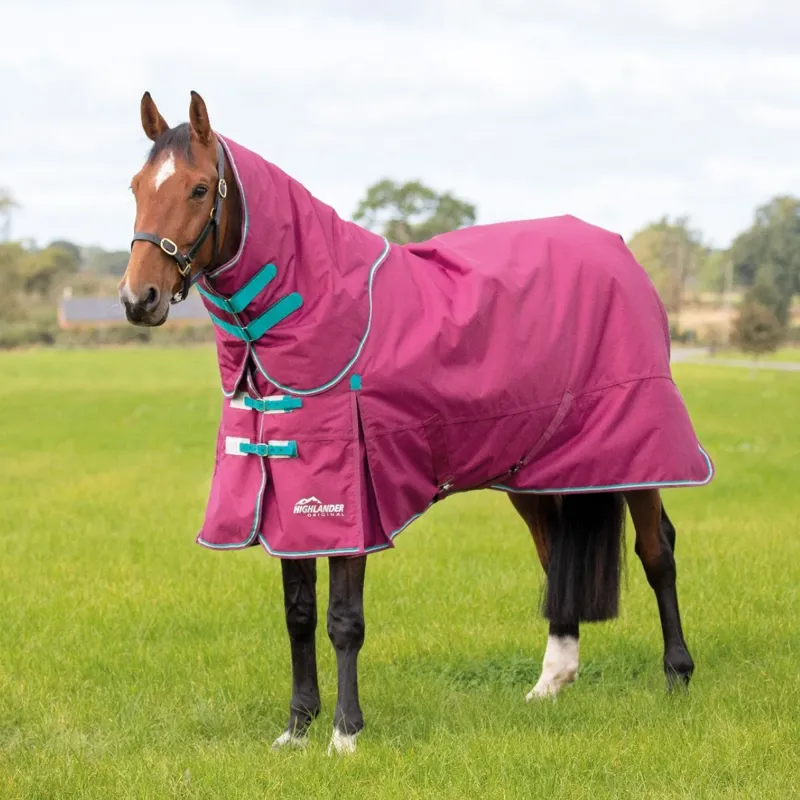 Shires Highlander Original 300 Turnout Rug and Neck Set - Raspberry 
