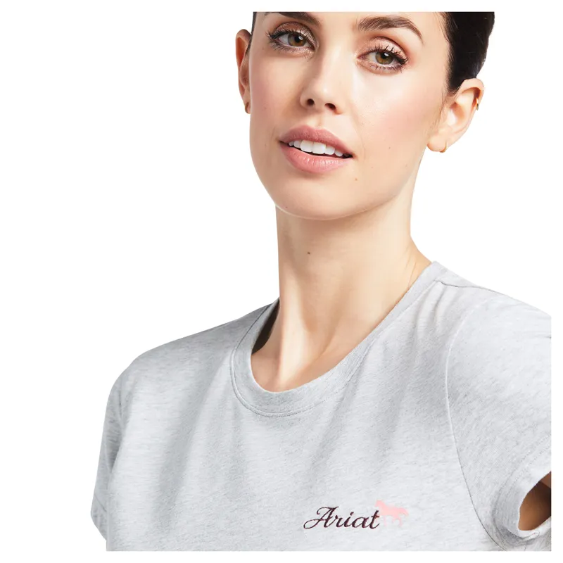 Ariat Womens Logo Script SS T-Shirt - Heather Grey-2