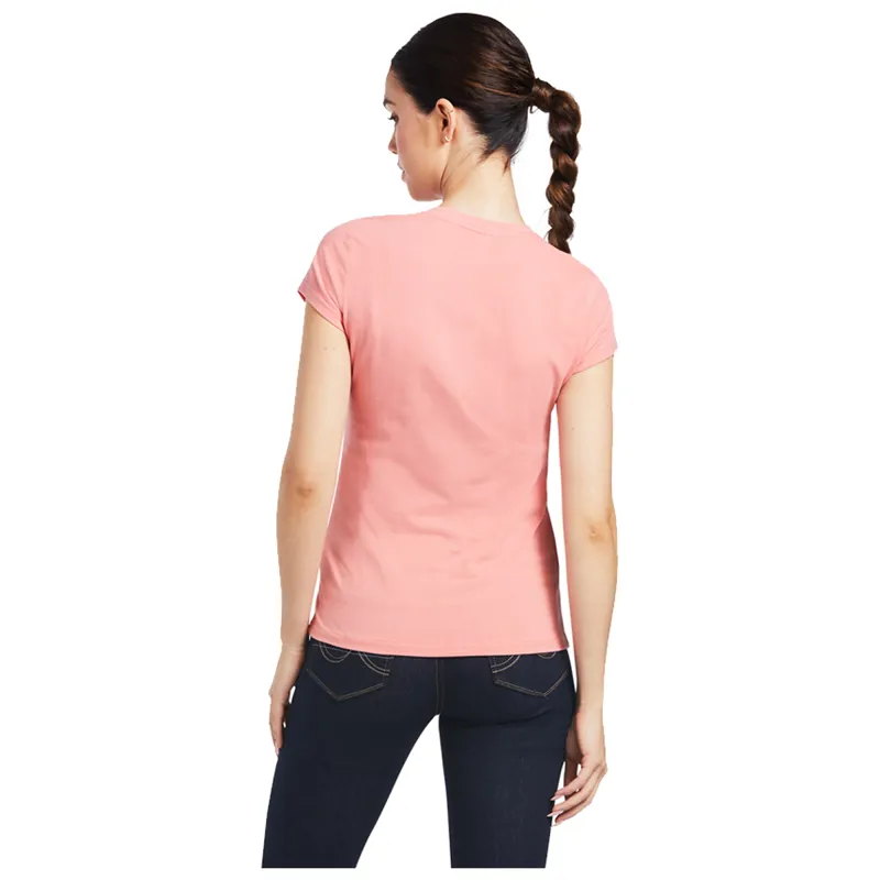 Ariat Womens Trot Line SS T-Shirt - Peach Blossom-1