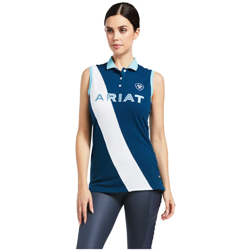 Ariat Women's Taryn Sleeveless Polo - Blue Opal