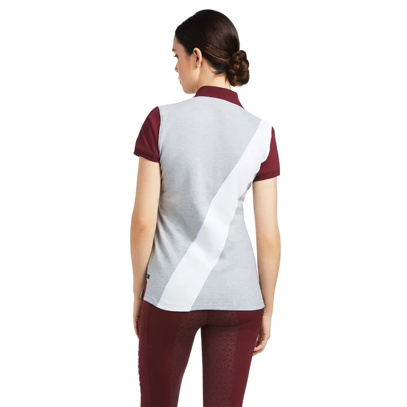 Ariat Women's Taryn Polo - Heather Grey/Zinfandel-1