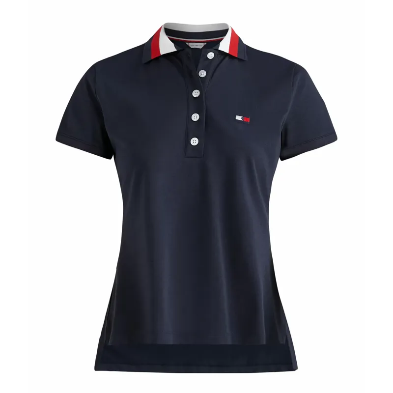 Tommy Hilfiger Women's Ribbon Tipped Collar Polo Shirt - Desert Sky