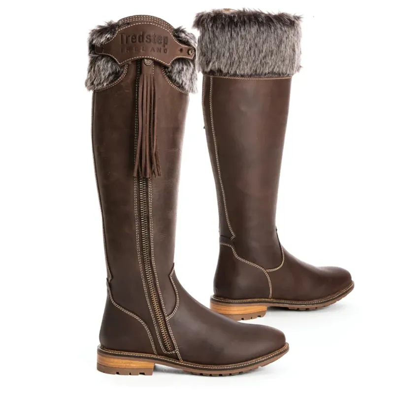 Tredstep Ireland Shannon Winter Fur H20 Country Boots Slim Calf - Mahogany