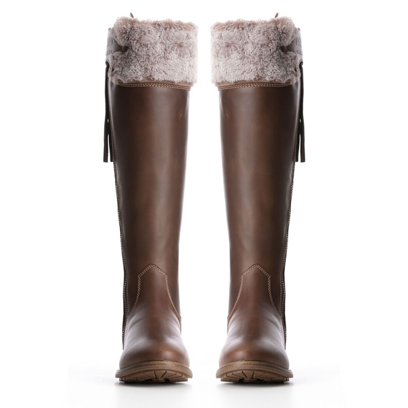 Tredstep Ireland Shannon Winter Fur H20 Country Boots Slim Calf - Mahogany-1