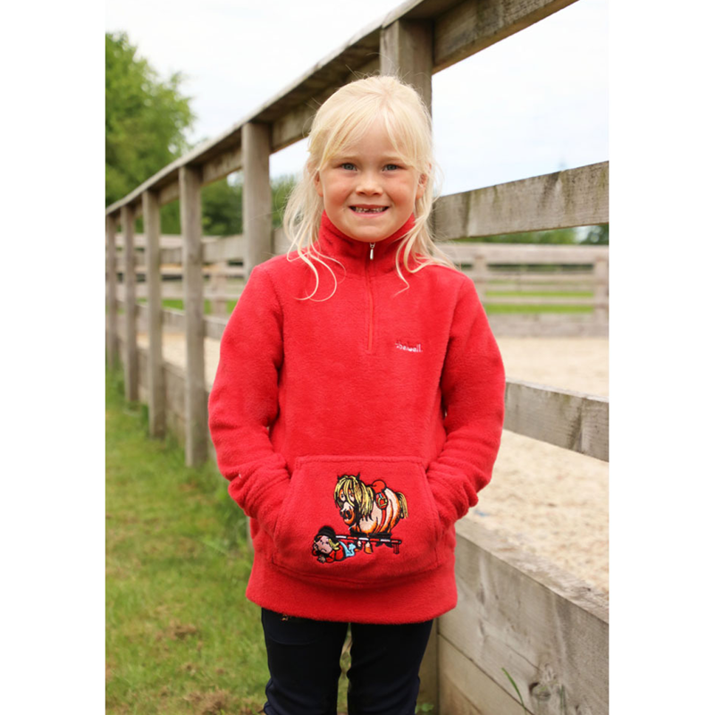 Hy Equestrian Thelwell Children's Soft Fleece - Red-2