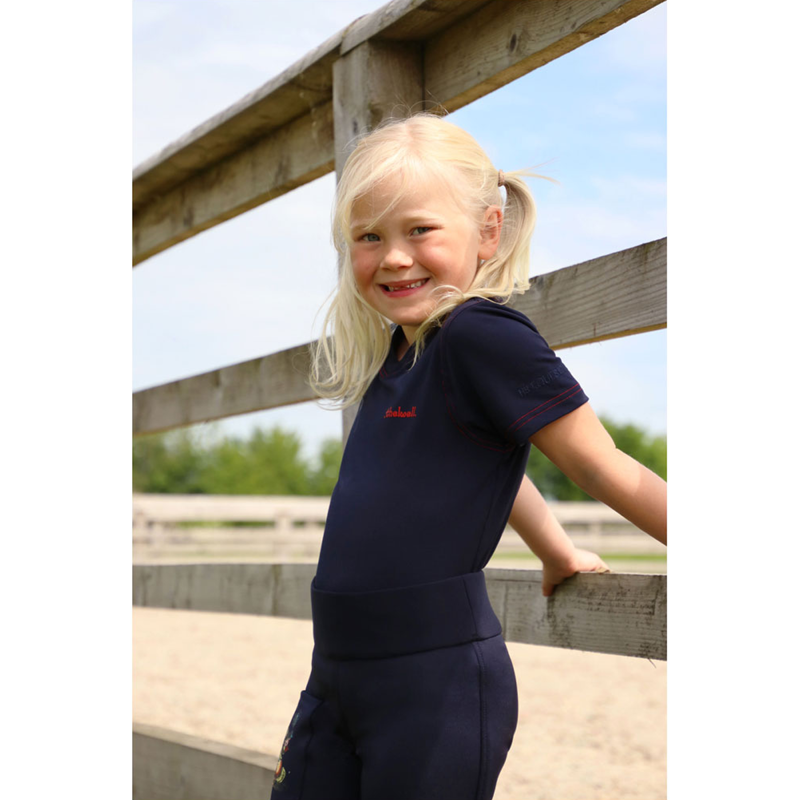 Hy Equestrian Thelwell Collection Children's T-Shirt - Navy/Red-1