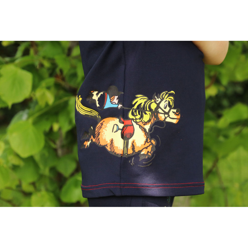 Hy Equestrian Thelwell Collection Children's T-Shirt - Navy/Red-2