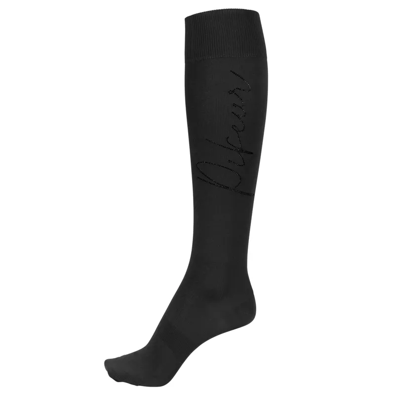 Pikeur Rhinestone Knee Length Socks - Black