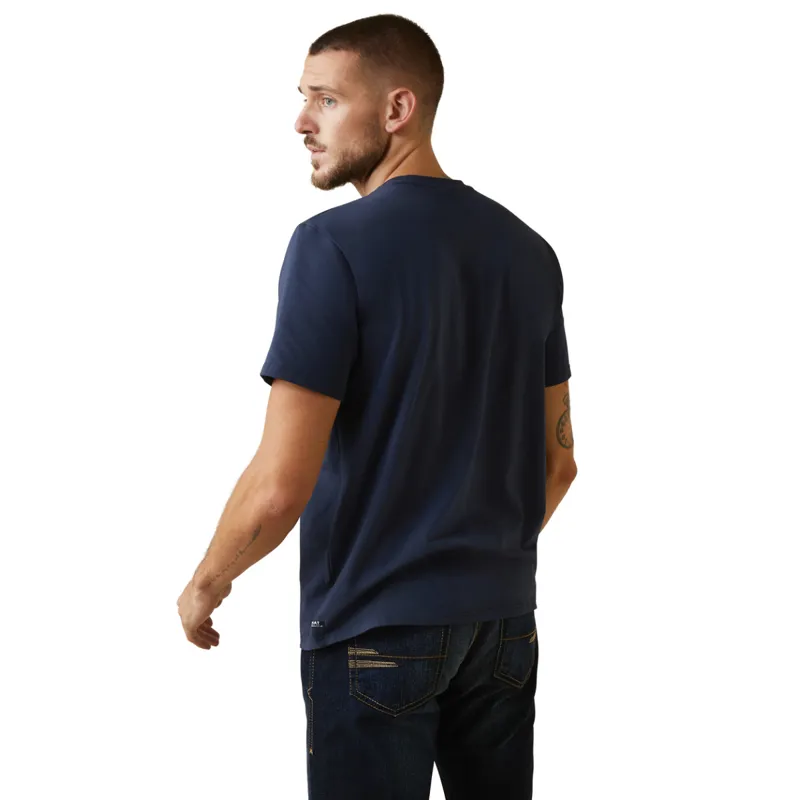Ariat Men's Vertical Logo T-Shirt - Navy-1