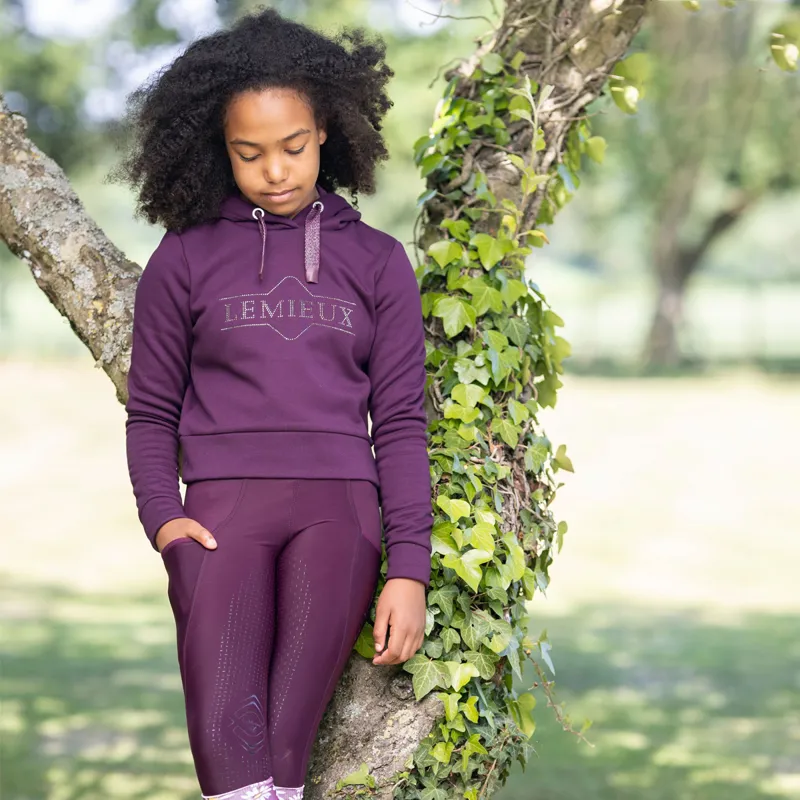 LeMieux Young Rider Cropped Hoodie - Grape-3