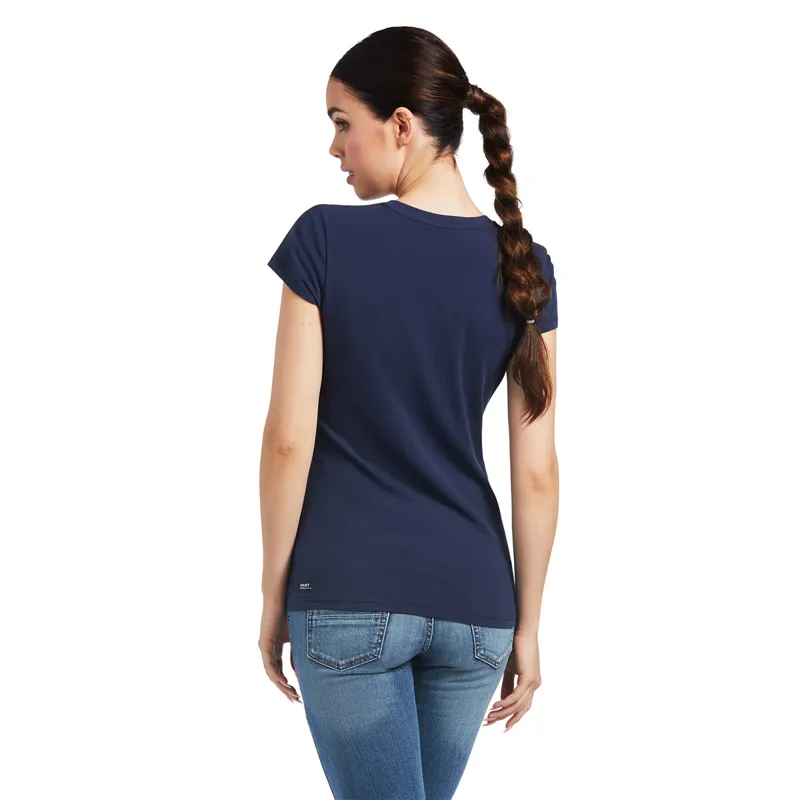 Ariat Women's Vertical Logo T-Shirt - Navy-1