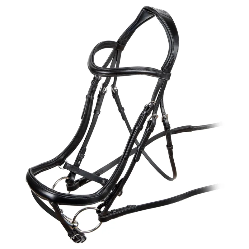 Shires Velociti RAPIDA Ergonomic Curved Flash Bridle - Black