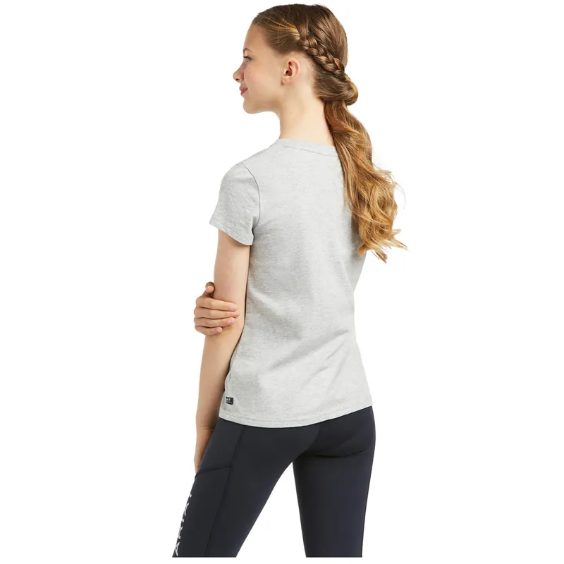 Ariat Youth Vertical Logo SS T-Shirt - Heather Grey-1