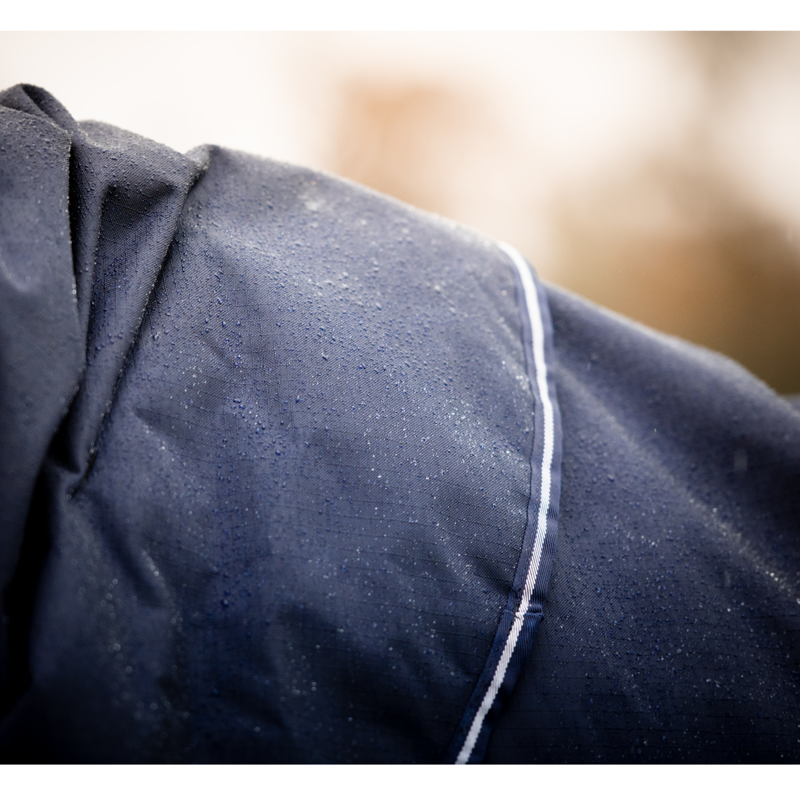 Horseware Rambo Duo Force Turnout Rug - 100g Outer + 100g + 300g Liner - Navy/Navy/White-3