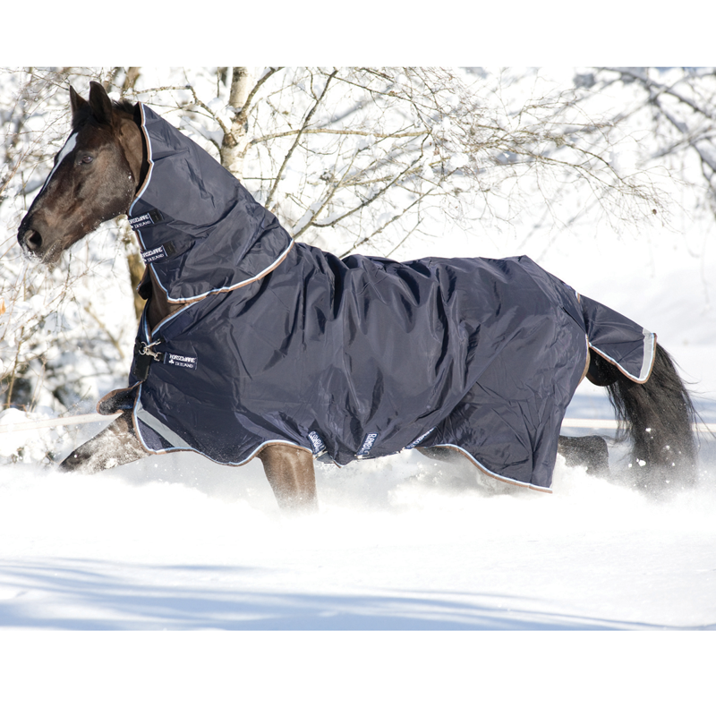 Horseware Rambo Duo Turnout Rug Bundle - Navy/Sky Blue/Brown-1