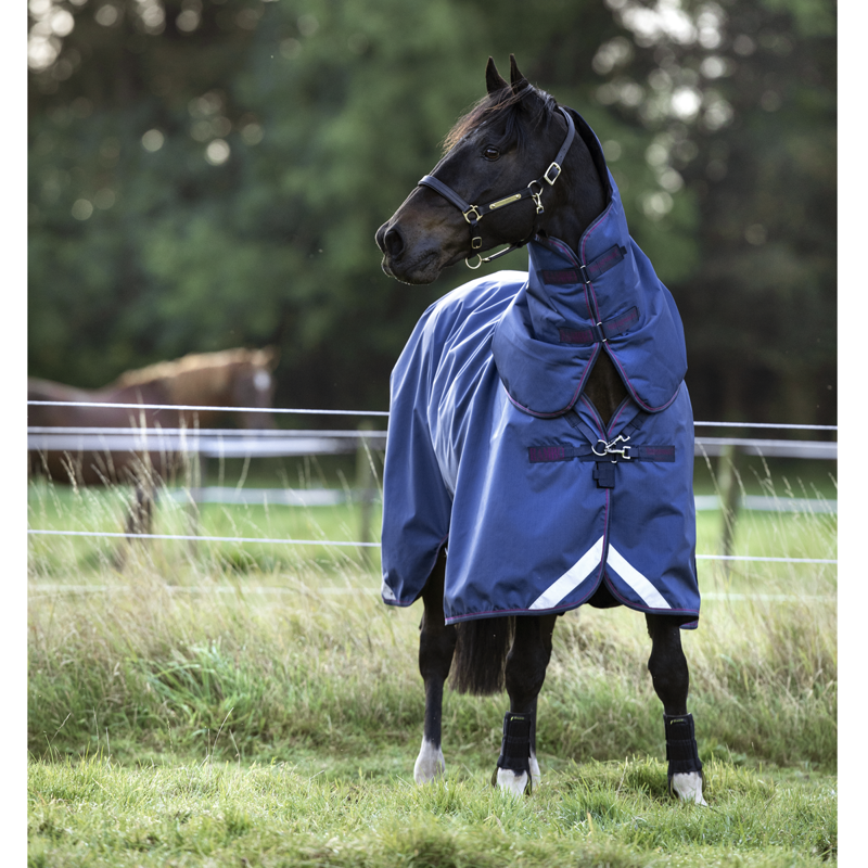 Horseware Rambo Optimo Turnout Rug Bundle - Navy/Burgundy/Teal/Navy-2