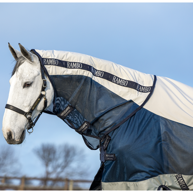 Horseware Rambo Summer Series Turnout Disc Front - Navy/Grey-1