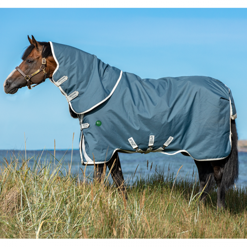 Horseware Amigo AmECO 12 Plus 100g Turnout Rug - Teal/Grey-2