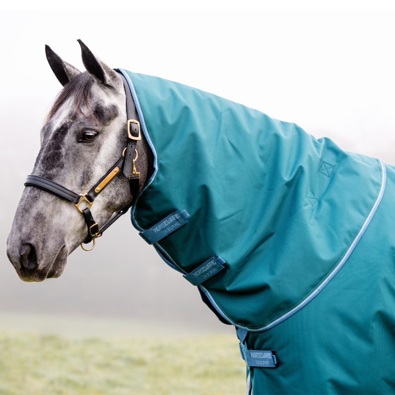 Horseware Amigo Bravo 12 Plus Disc Front 100g Turnout Rug - Storm Green/Turquoise/Aqua-2