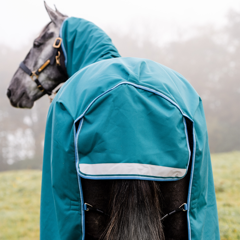 Horseware Amigo Bravo 12 Plus Disc Front 100g Turnout Rug - Storm Green/Turquoise/Aqua-4