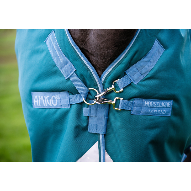 Horseware Amigo Bravo 12 Wug 400g Turnout Rug - Storm Green/Turquoise/Aqua-3