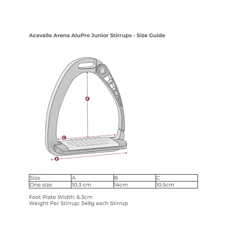 Acavallo Arena AluPro Junior Stirrups - Charcoal-1