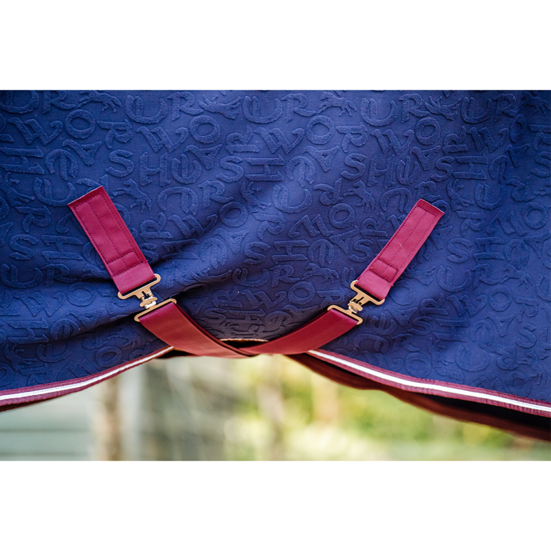 Horseware Embossed Cosy Neck Cooler Rug - Navy HW Print -3