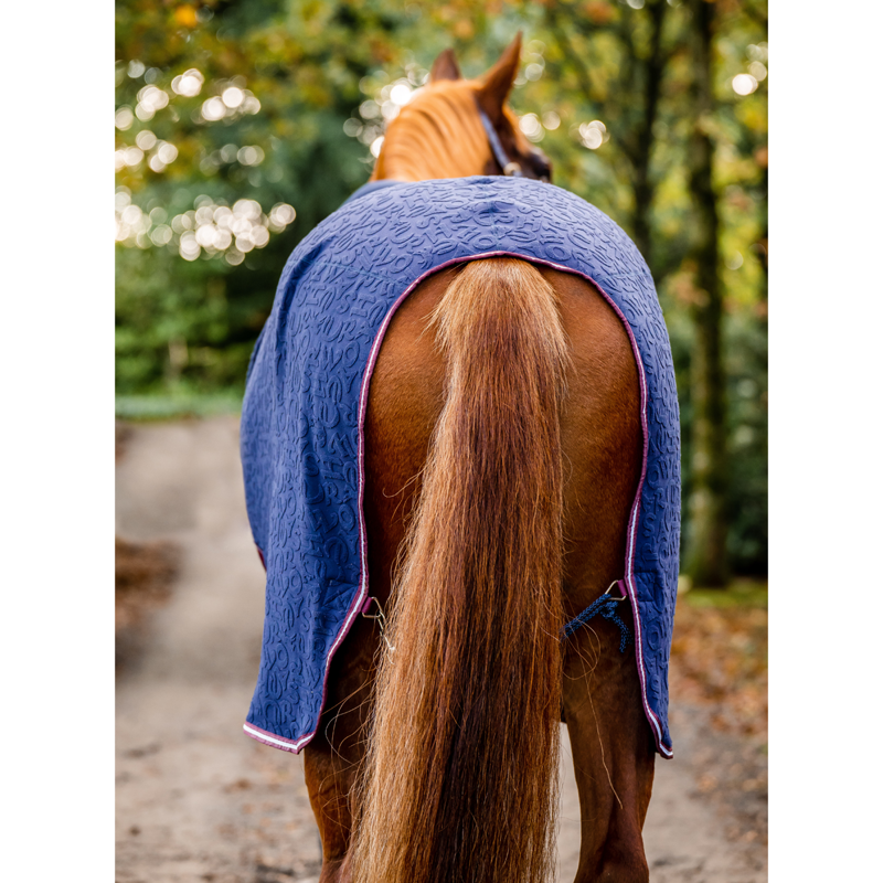 Horseware Embossed Cosy Neck Cooler Rug - Navy HW Print -2