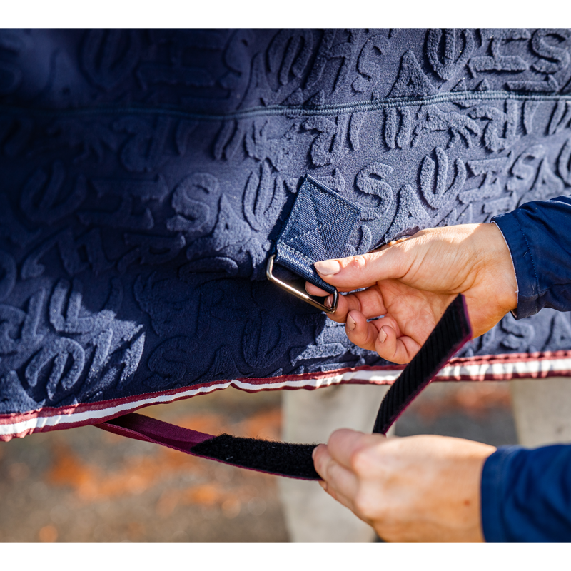 Horseware Embossed Jersey Cooler Rug - Navy HW Print-4