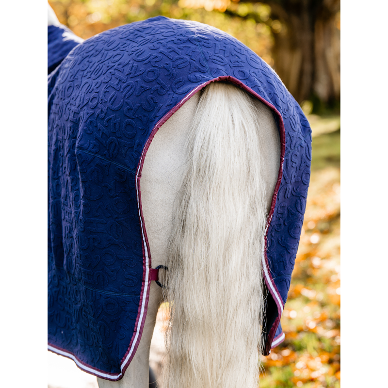 Horseware Embossed Jersey Cooler Rug - Navy HW Print-2