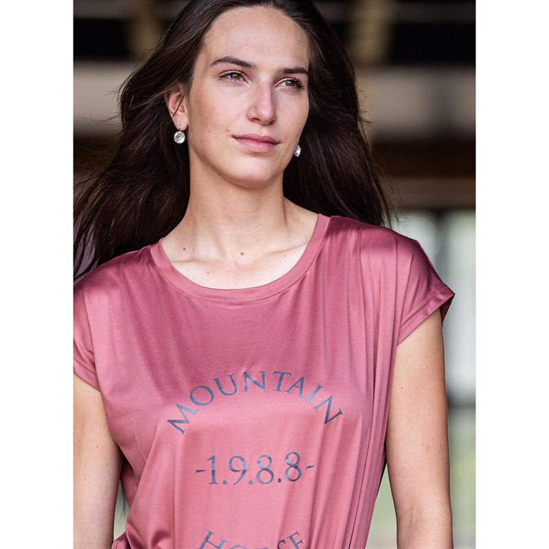 Mountain Horse Ladies Active Loose Tee - Desert Red-2