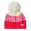 Joules Alaska Knitted Colour Block Hat - Poppy