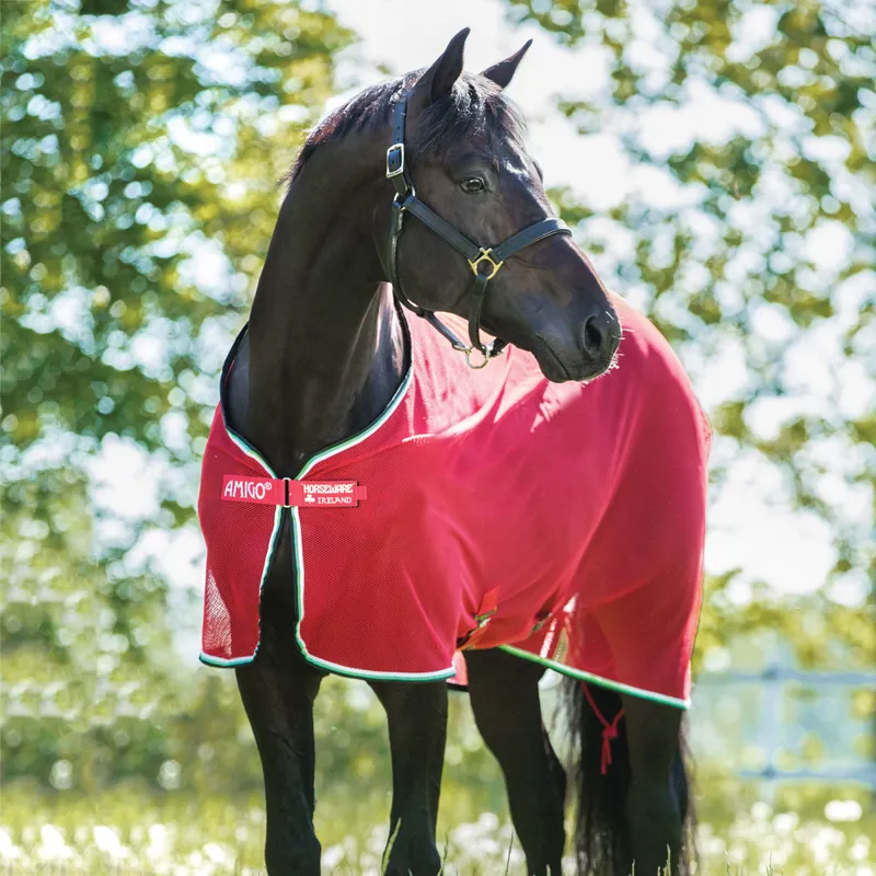 Horseware Amigo Net Cooler - Red/White/Green/Black 