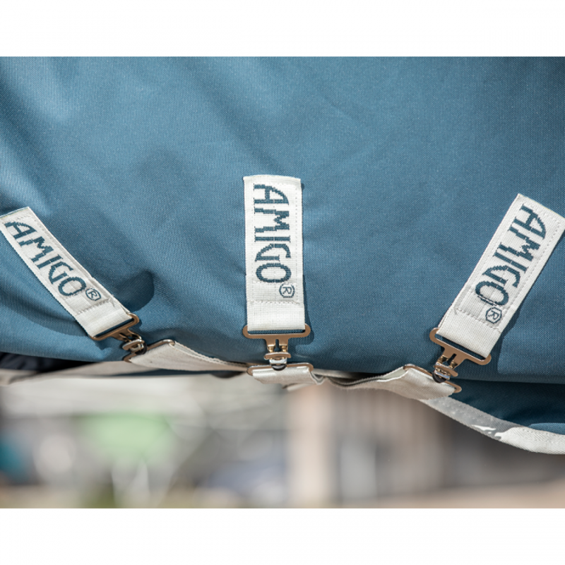 Horseware Amigo AmEco 12 Plus 0g Turnout Rug - Teal/Grey-3