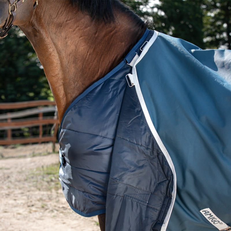 Horseware Amigo AmEco 12 Plus 0g Turnout Rug - Teal/Grey-4