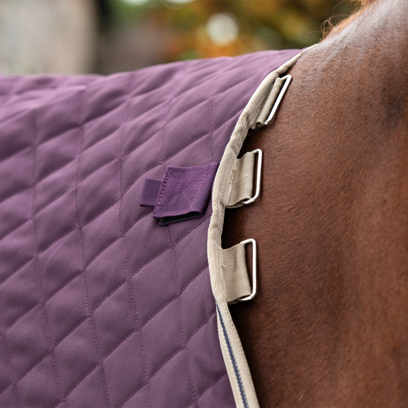 Horseware Amigo Disc-Front Mediumweight 200g Stable Rug Plus - Fig/Navy/Tan-1