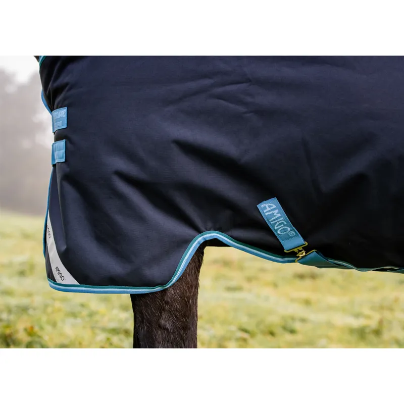Horseware Amigo Bravo 12 100g Turnout Rug - Navy/Turquoise-2